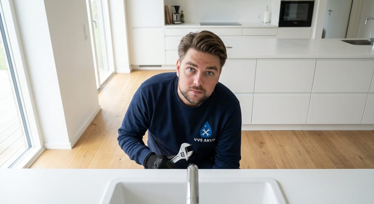 VVS-tekniker på arbejde i Hillerød