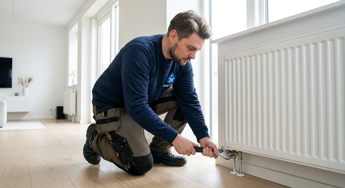 Radiator montering i Hillerød